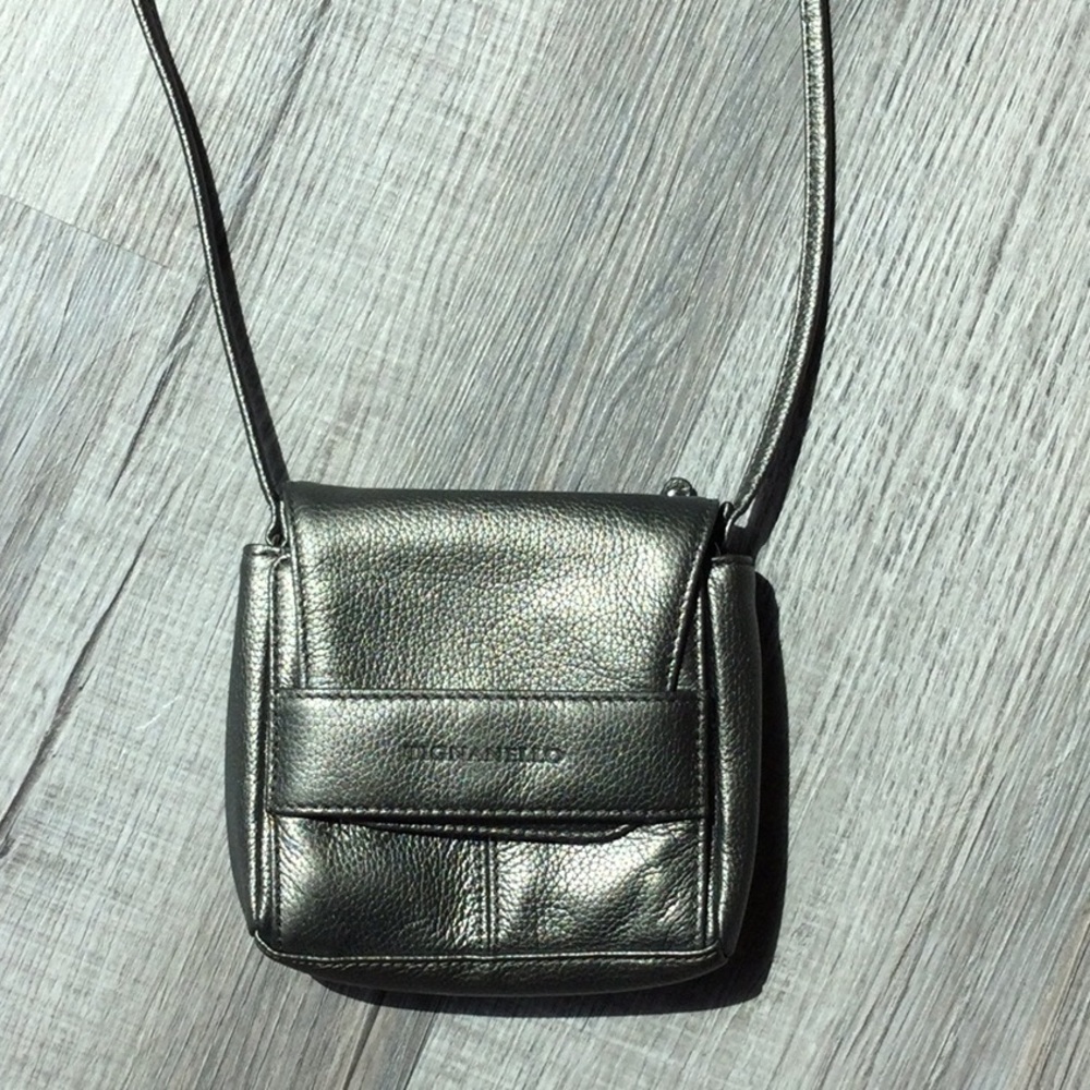 TIGNANELLO leather small club/concert crossbody metallic mini purse